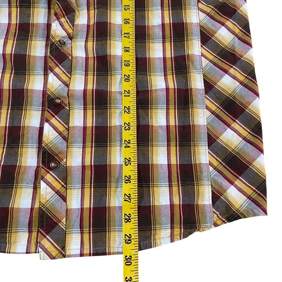 Prana Men's Plaid Short Sleeve Button-Up Shirt Size Large Pearl Snaps Hiking - Picture 4 of 5